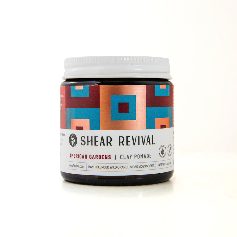 Producer photograph of American Gardens Clay Pomade from Shear Revival