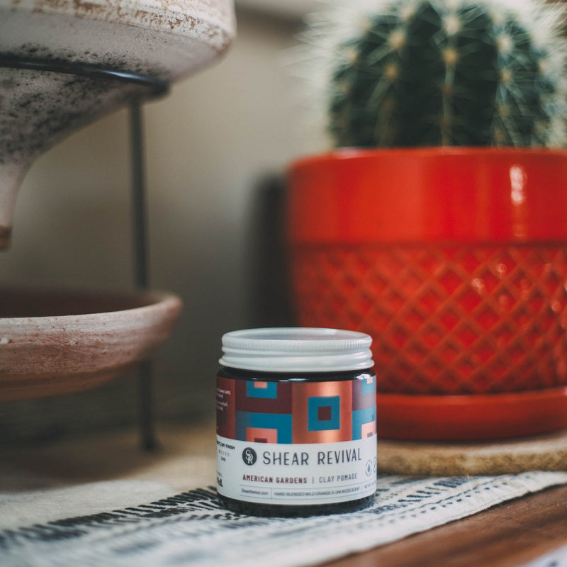 Producer photograph of American Gardens Clay Pomade from Shear Revival
