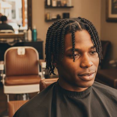 Short twists styled with clear separation
